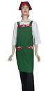 A621-6綠配紅櫻花日式全身圍裙(H帶)