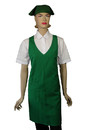 A625-6綠V領單袋圍裙
